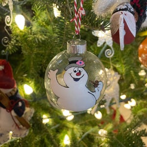 Hand Painted Frosty The Snowman Christmas Ornament