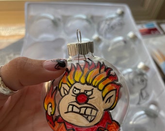 Hand Painted Heat Miser Christmas Ornament