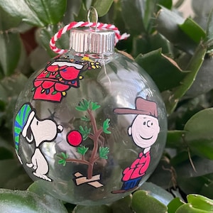Hand Painted Snoopy and Charlie Brown From A Charlie Brown Christmas, Christmas Ornament