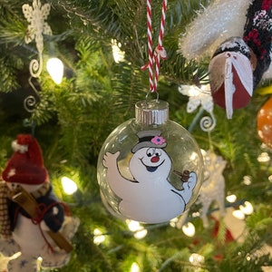 Hand Painted Frosty The Snowman Christmas Ornament