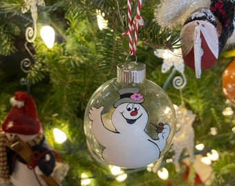 Hand Painted Frosty The Snowman Christmas Ornament