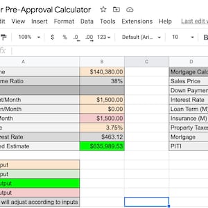 Pre-approval and Mortgage Calculator