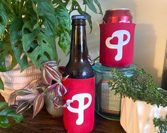 Porte-bière et boisson "P" Red Heart des Phillies de Philadelphie Coozie