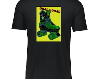 Quad Squad roller skate army green unisex 64STTM Essential Dri-Power Tee