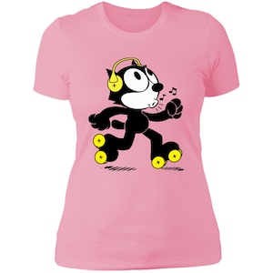 Cat on Quads  Women&#39;s Tee - Skate with your favorite fuzzy friends in this comfy and soft Ladies&#39; Boyfriend T-Shirt