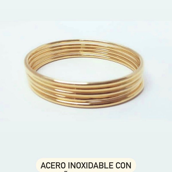 Pulso de Oshun (5 Pulsos) - acero inoxidable bañado en oro 14k