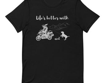 Camiseta gráfica - La vida es mejor con mi moto y mi perro