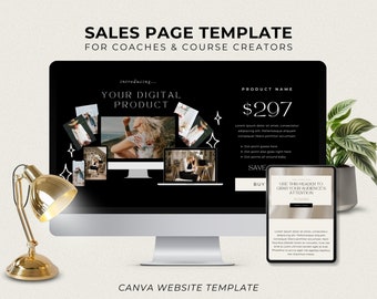 High Converting Sales Page, Course Sales Page, Digital Product Sales Page, Service Based, Landing Page, One Page Website, Edit in Canva