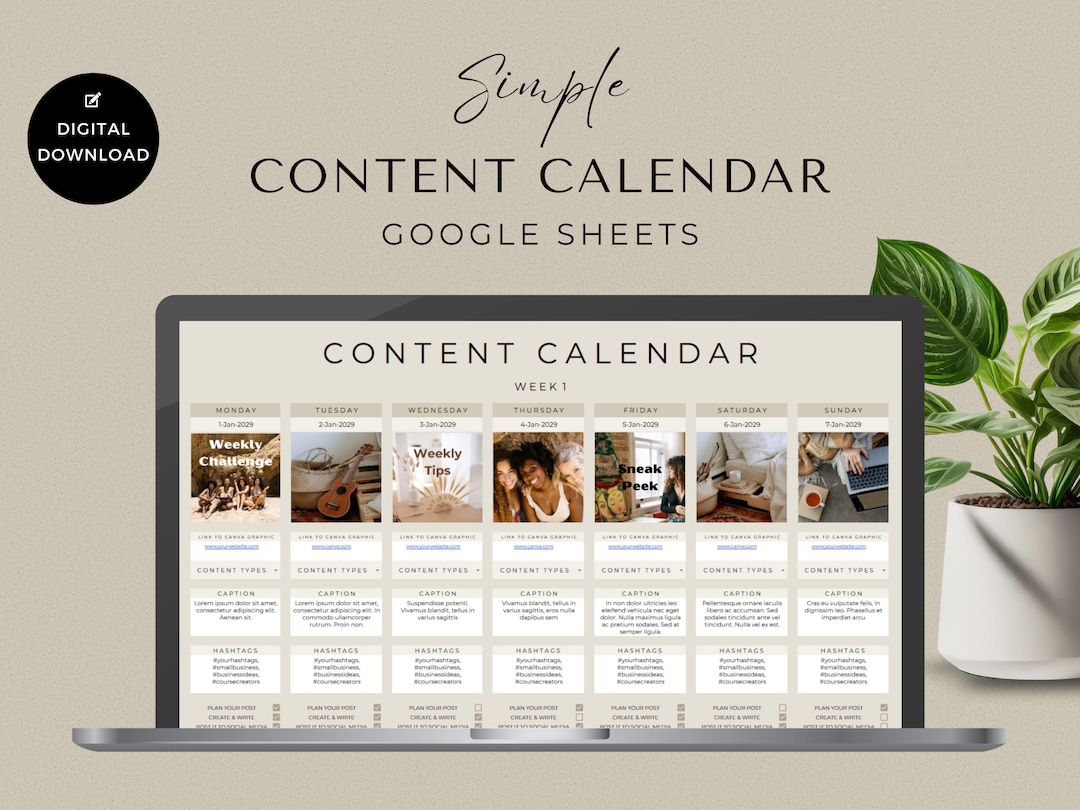 Social media content calendar social media monthly content planner