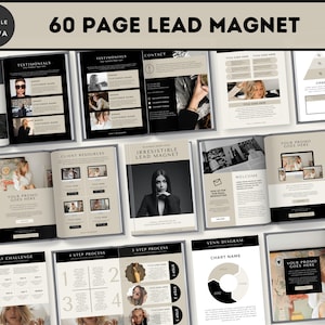 Lead Magnet Template, 60 page Workbook Template in Canva, Done For You Lead Magnet, For Coaches and Creatives, Commercial Use