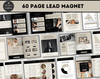 Lead Magnet Template, 60 page Workbook Template in Canva, Done For You Lead Magnet, For Coaches and Creatives, Commercial Use
