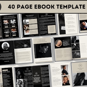 Ebook Template Canva, 40 page Ebook Course, Done For You Lead Magnet, Canva Workbook Template for Coaches and Creatives