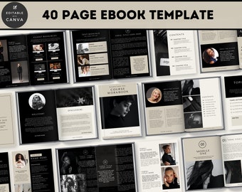 Ebook Template Canva, 40 page Ebook Course, Done For You Lead Magnet, Canva Workbook Template for Coaches and Creatives