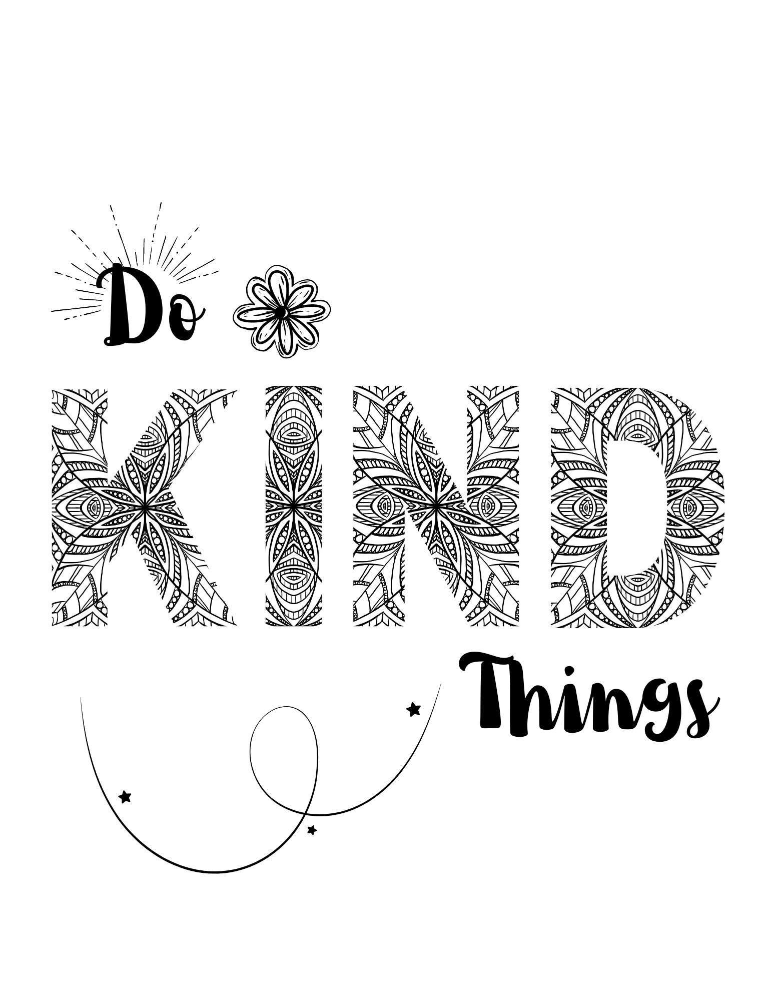 Do Kind Things Coloring Page Instant Digital Download For Etsy Do Kind Things Coloring Page Instant Digital Download For Etsy