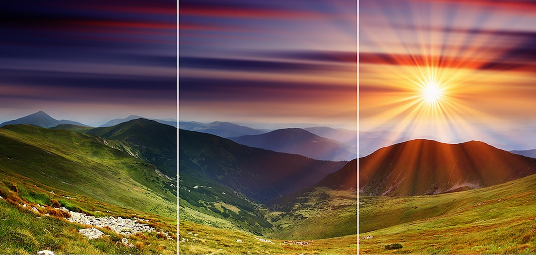 Canvas Wall Art Golden Mountain Sunset Nature for Bedroom, Living Room ...
