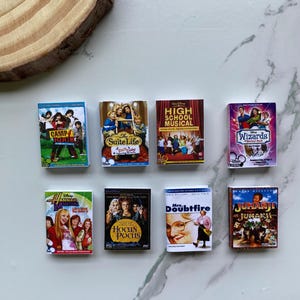 Custom Miniature DVDs – Pick Your Own Titles | Tiny Handmade DVDs for Dollhouses & Book Nooks | Personalized Mini Movie Decor