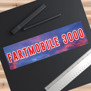 Fartmobile 3000 Car Magnet, Dad Joke Bumper Sticker, Funny Car Decal, Gag Gift for Him, Silly Funny Trash Humor,Gen Z Millennial Joke Magnet Bumper Sticker11"x3"