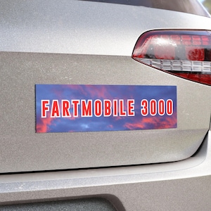 Fartmobile 3000 Car Magnet, Dad Joke Bumper Sticker, Funny Car Decal, Gag Gift for Him, Silly Funny Trash Humor,Gen Z Millennial Joke Magnet Car Magnet 10"x3"