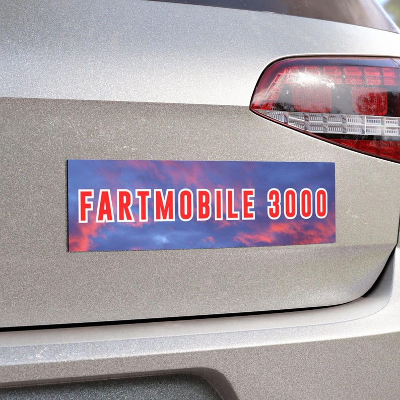 Fartmobile 3000 Car Magnet, Dad Joke Bumper Sticker, Funny Car Decal, Gag Gift for Him, Silly Funny Trash Humor,Gen Z Millennial Joke Magnet Car Magnet 10"x3"