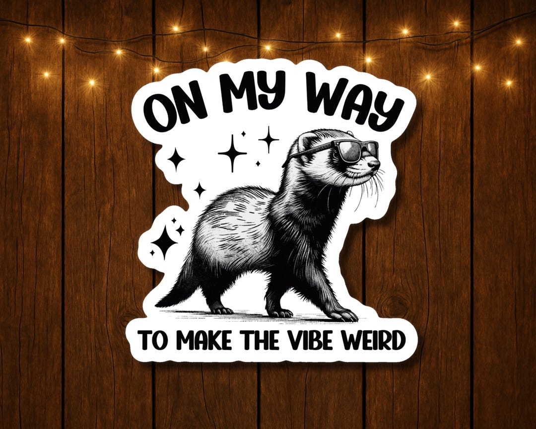 Funny Ferret Weirdcore Sticker for Laptop Anxiety Kindle Stickers Silly