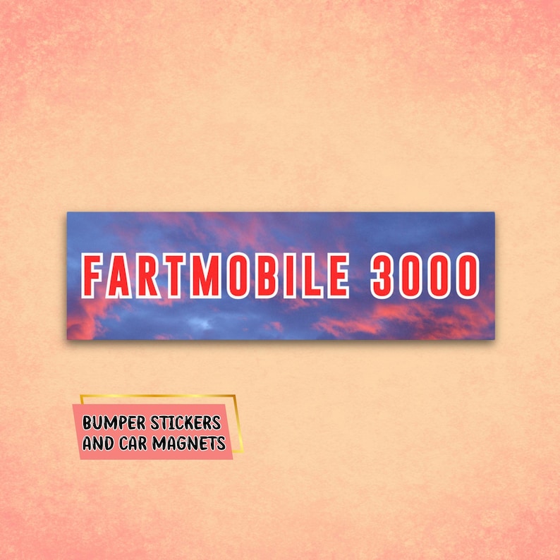 Fartmobile 3000 Car Magnet, Dad Joke Bumper Sticker, Funny Car Decal, Gag Gift for Him, Silly Funny Trash Humor,Gen Z Millennial Joke Magnet Bild 1