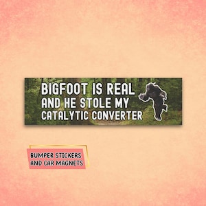 Unhinged Bigfoot Car Magnet, Funny Sasquatch Bumper Sticker, Cryptid Car Decal, Bigfoot Joke Magnet, Gag Gift for Car or Truck, Trash Humor