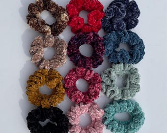 Handmade Velvet Crochet Scrunchie: Soft Hair Accessory