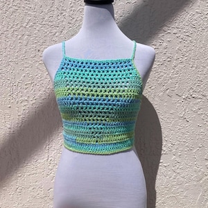Crochet Valerie Top | Crochet Crop Top | Ocean Stripes