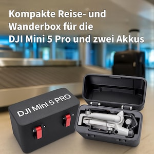 DJI Mini 5 Pro Transportbox aus ABS, schlagfest, Fuzzy-Skin Design, passgenau für Drohne mit Gimbalschutz + 2 Akkus