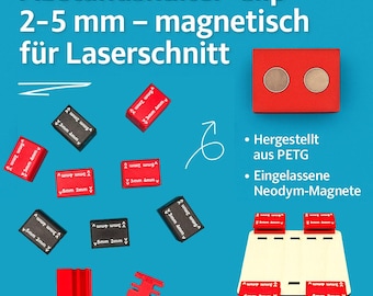 Clipe espaçador magnético para corte a laser – conjunto de 4 para compensado de 2-5 mm – reduz marcas de fumaça e fuligem