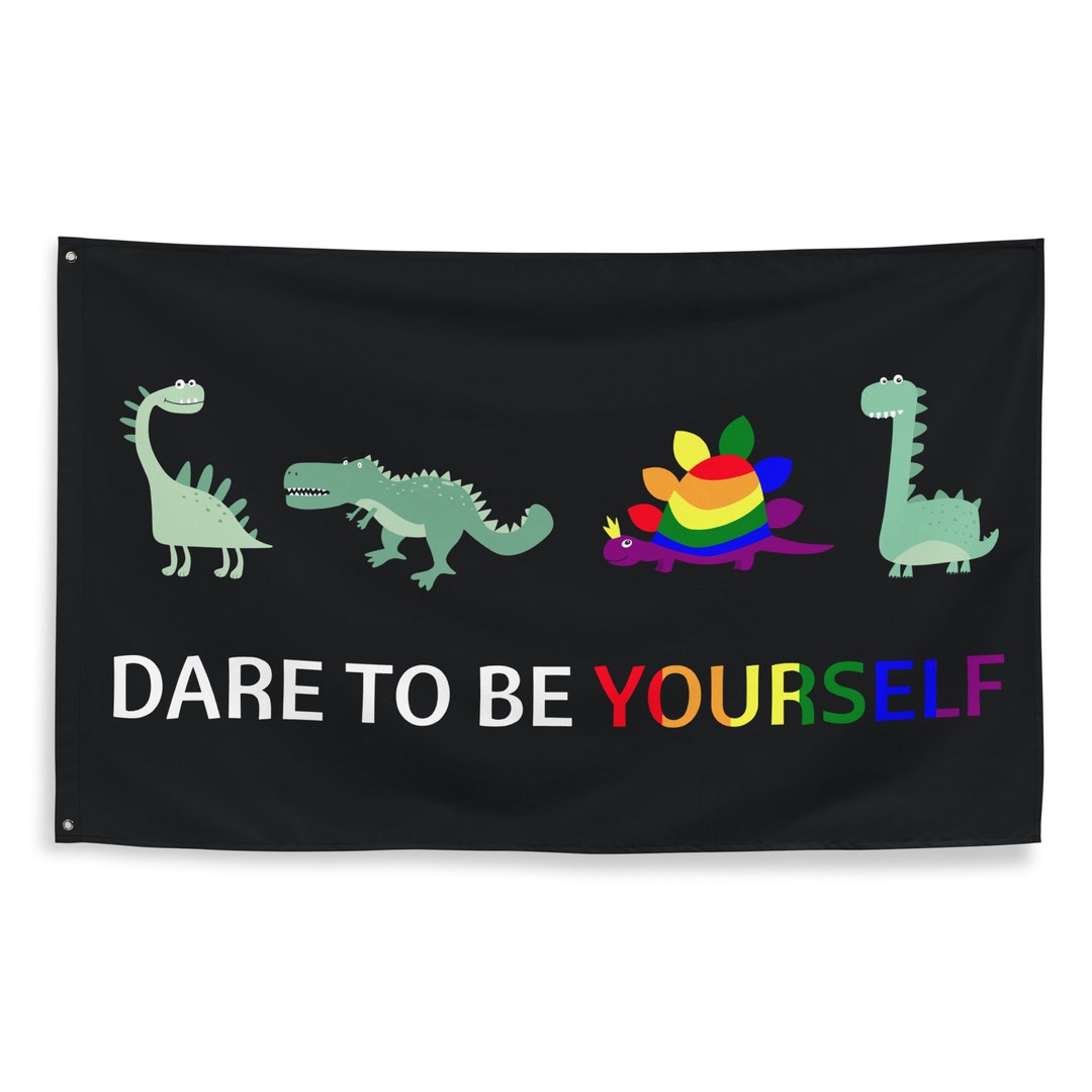 Dinosaur Pride Flag, LGBTQ Flag, Classroom Inclusive Flag, Dinosaur