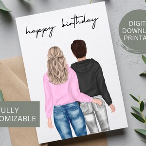 Benutzerdefinierte Lesben Geburtstagskarte, Lesben Geschenk, personalisierte Lesben Karte, Geschenk für Lesben -- Digital Download, druckbare Karte