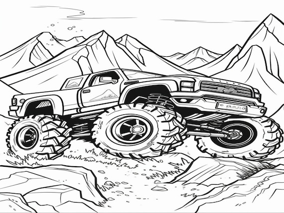 Monster Truck Coloring Book for Kids Ages 4-8: Jumbo Monster Truck Coloring  Books for Boys and Girls (Paperback)