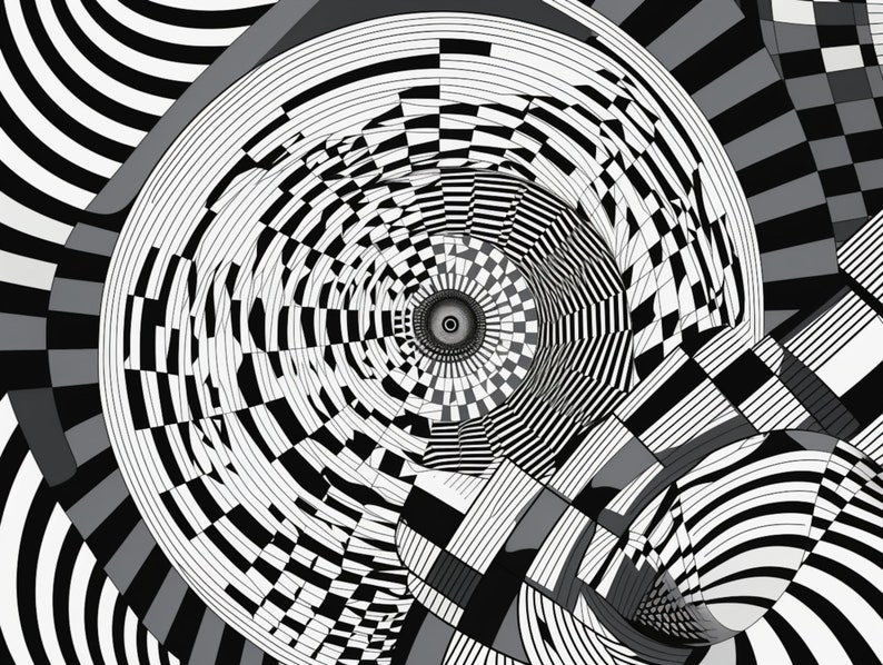 Optical Illusions Coloring Page Geometric Art Printable Coloring ...