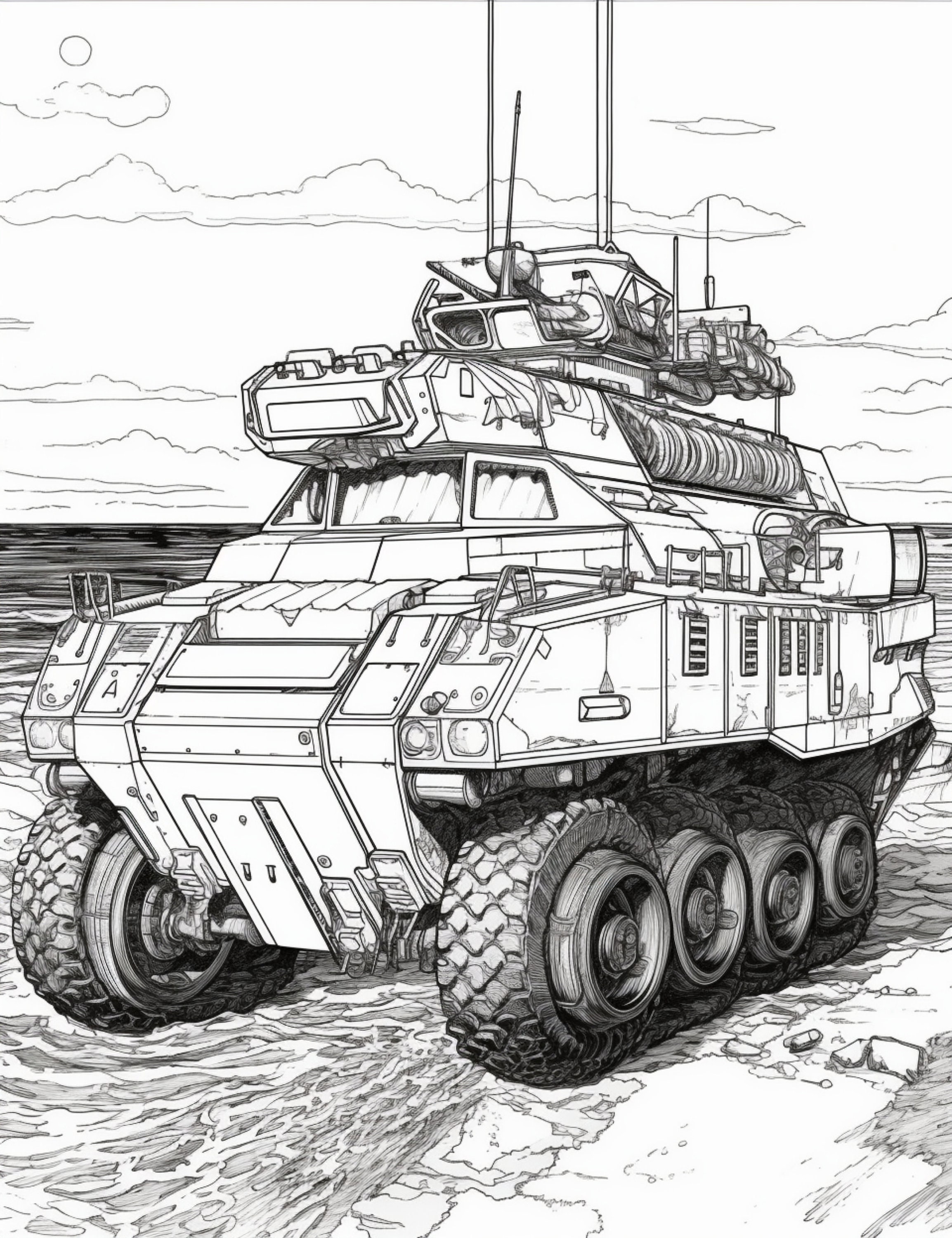 Military Vehicle Coloring Book Military Vehicles Action Packed Art ...