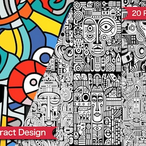 Abstract Coloring Book for Mindful Creativity Versatile and Unique Coloring Pages Stress Relief and Fun for All Ages