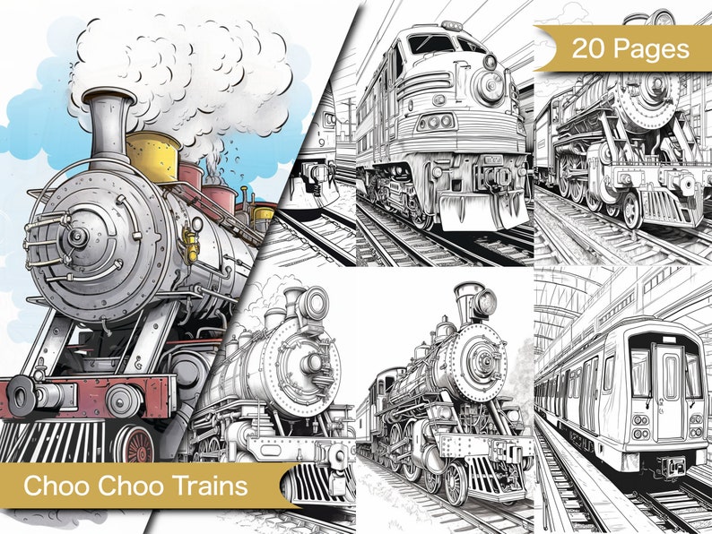 Train Coloring Pages Choo Choo Train Train Printable Train Digital