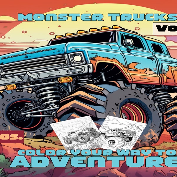 4x4 Monster Trucks | Monster Truck Coloring Page | Monster Trucks | Truck Coloring Page |