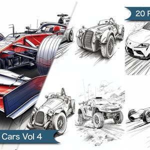 レースカーの塗り絵 子供向けの車のアート 速い車の絵 車をテーマにした塗り絵 フォーミュラワンのページ クールな車のスケッチ