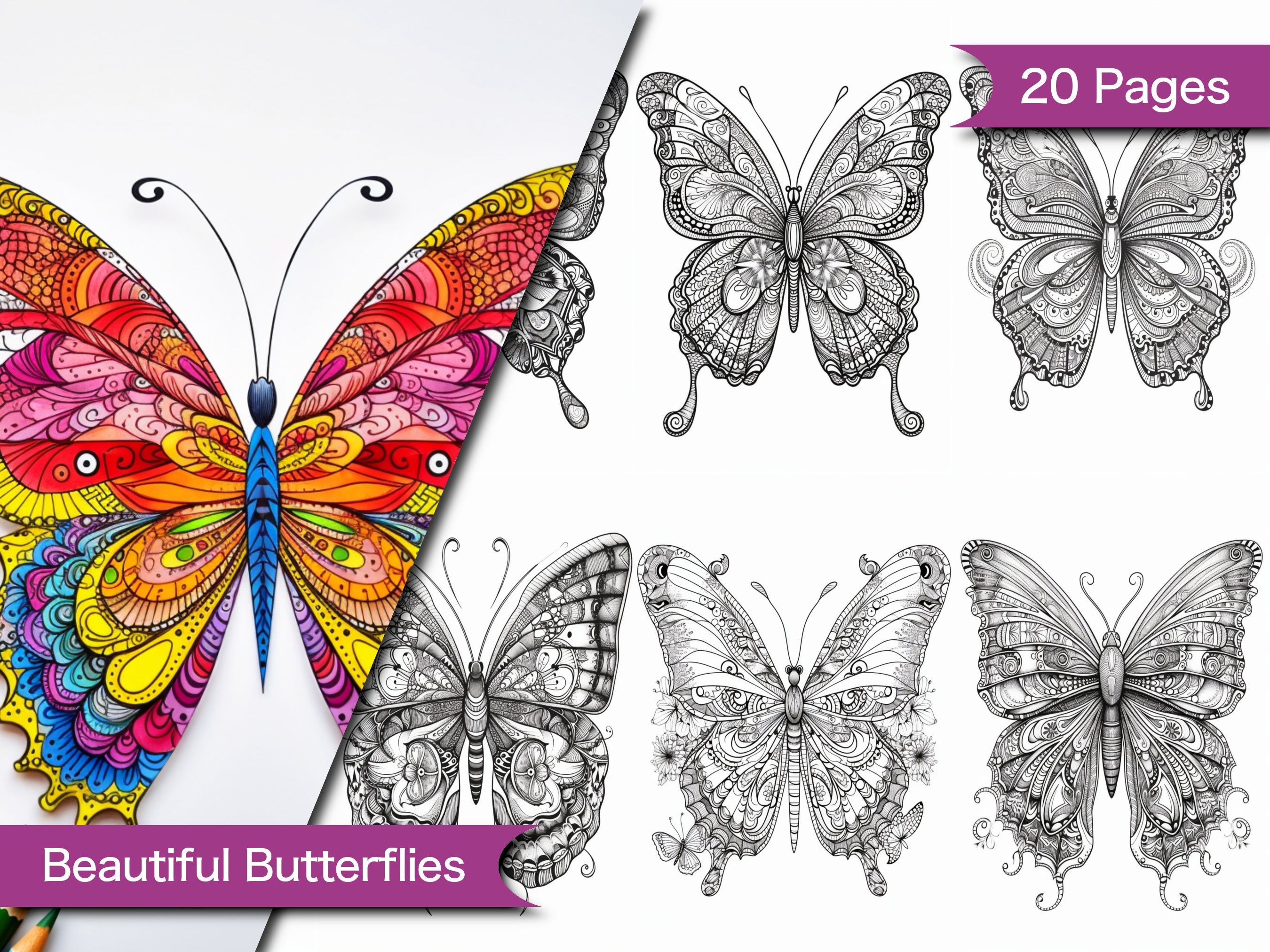 Beautiful Butterfly Coloring Pages - Il Fullxfull.4881851409 6p6t 