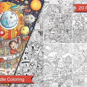 Doodle Art Malseiten für alle Altersgruppen - Entspannendes Muster Malseiten Download druckbare Malseiten Doodling Art Färbung Spaß