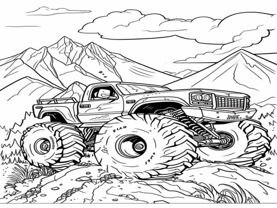 Monster Truck Coloring Book For Kids: A Fun Coloring Book For Boys And  Girls, 70 unique Coloring Pages, Trucks, Tractors, Excavators, Monster  Trucks, copy: 9798657251005