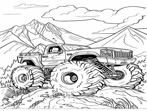 Monster Truck Coloring Book For Kids: A Fun Coloring Book For Boys And  Girls, 70 unique Coloring Pages, Trucks, Tractors, Excavators, Monster  Trucks, copy: 9798657251005