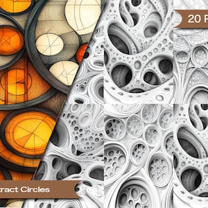 Abstract Circular Coloring Book: Intricate Circle Designs