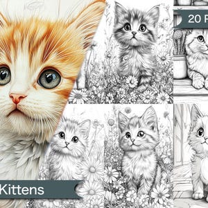 Adorable Kitten Coloring Book for All Ages, Enjoy Relaxing Coloring with Detailed Illustrations of Kittens for Kids and Adults