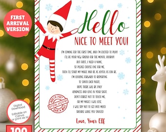 EDITABLE Elf Arrival Letter, First time Elf Arrival Letter, Elf Welcome Letter, Elf Visiting,  Elf Printable, Elf Letter, Elf Kit Printables