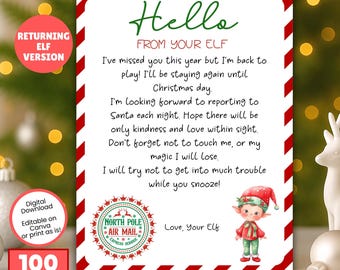 New Elf Arrival Announcement Printable | Second Elf Introduction | Multiple Elf Letter | Adding Another Elf | Editable Letter From Santa