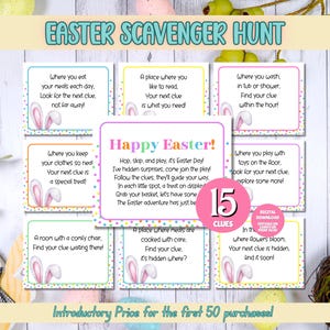 EDITABLE Easter Treasure Hunt, Easter Scavanger Hunt, Easter Games, Easter Egg Hunt, Kids Easter Activities, Easter Printable, Kids Easter