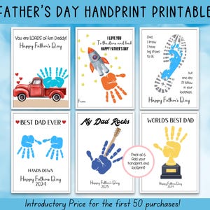 Vatertag druckbares, Vatertags-Kunst-Bundle, Vatertagsgeschenk, Vatertags-Handabdruckkunst, Aktivitätsseite, Papa-Handarbeitsaktivität