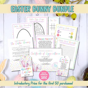 Easter Bunny Bundle, Easter Game,  Easter Bunny Bait Tag, Easter Bunny Letter, Easter Bunny Certificate,Easter Gift Tag,Easter Activity Page